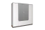Kleiderschrank / Drehtürenschrank Sousse 01, Farbe: Grau / Weiß - 202 x 200 x 57 cm (H x B x T)