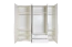 Drehtürenschrank / Kleiderschrank Siumu 31, Farbe: Weiß / Weiß Hochglanz - 224 x 227 x 56 cm (H x B x T)