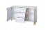 Kommode Amanto 6, Farbe: Weiß / Esche - Abmessungen: 91 x 150 x 40 cm (H x B x T)