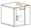 Quadratische Hängevitrine mit Push-to-open Funktion Möllen 14, Farbe: Schwarz - Abmessungen: 30 x 30 x 25 cm (H x B x T), mit LED-Beleuchtung