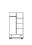 Kleiderschrank Kiefer Vollholz massiv weiß lackiert 006 - Abmessung 190 x 80 x 60 cm (H x B x T)