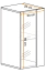 Moderne Hängevitrine mit zwei Fächern Möllen 12, Farbe: Eiche Wotan - Abmessungen: 60 x 30 x 25 cm (H x B x T), mit LED-Beleuchtung