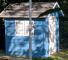Kinderspielhaus aus Holz Blau Seitenansicht