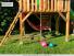 Spielturm 16 inkl. Wellenrutsche, Kletterwand, Einzelschaukel-Anbau und Strickleiter Ansicht von Stehern und Leiter.