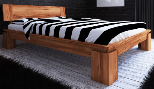 Doppelbett Tasman 01 Kernbuche massiv geölt - Liegefläche: 160 x 200 cm (B x L)